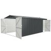 Outdoor Storage Shed 20x10 FT, Metal Garden Shed Backyard Utility Tool House Building with 2 Doors and 4 Vents for Car,Truck,Bike, Garbage Can,Tool,La