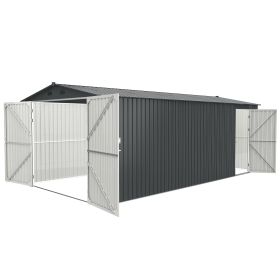 Outdoor Storage Shed 20x10 FT, Metal Garden Shed Backyard Utility Tool House Building with 2 Doors and 4 Vents for Car,Truck,Bike, Garbage Can,Tool,La
