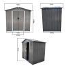 XWT008 Garden Metal Storage Shed Gray 6x4ft outdoor storing tools Rainproof