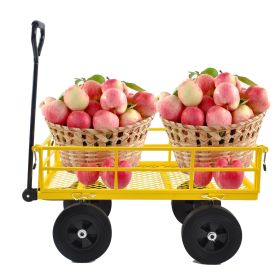Tools cart Wagon Cart Garden cart trucks make it easier to transport firewood (Yellow colour)