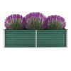 Garden Raised Bed Galvanized Steel 63"x15.7"x17.7" Green