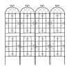 4 Pack Metal Garden Trellis 86.7" x 19.7" Rustproof Trellis for Climbing Plants Outdoor Flower Support Black
