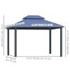 Outsunny 10' x 12' Hardtop Gazebo Canopy with Polycarbonate Double Roof, Aluminum Frame, Permanent Pavilion Outdoor Gazebo with Netting and Curtains f