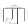 Outsunny 10' x 10' Outdoor Gazebo with Netting and Curtains, Patio Gazebo Canopy with 2-Tier Soft Top Roof and Steel Frame for Lawn, Garden, Backyard
