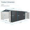 Outdoor Storage Shed 20x10 FT, Metal Garden Shed Backyard Utility Tool House Building with 2 Doors and 4 Vents for Car,Truck,Bike, Garbage Can,Tool,La