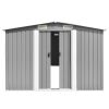 Garden Shed 101.2" x 228.3" x 71.3" Metal Gray