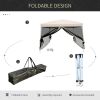 Outsunny 210D Oxford 10' x 10' Pop Up Canopy Tent with Netting, Instant Screen Room House, Tents for Parties, Height Adjustable, with Carry Bag, for O