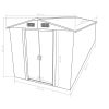 Garden Shed 101.2" x 228.3" x 71.3" Metal Gray