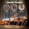 2pcs 4ft 30V 3.6W Moose Family 200LED Leather String Light Garden Moose Decoration Brown