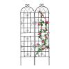 2 Pack Metal Garden Trellis 86.7" x 19.7" Rustproof Trellis for Climbing Plants Outdoor Flower Support Black