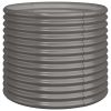 Garden Planter Powder-coated Steel 31.5"x31.5"x26.8" Gray