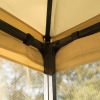 Outsunny 10' x 10' Metal Patio Gazebo, Double Roof Outdoor Gazebo Canopy Shelter with Tree Motifs Corner Frame and Netting, for Garden, Lawn, Backyard