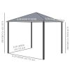 Outsunny 10' x 10' Patio Gazebo, Outdoor Gazebo Canopy Shelter with Netting & Curtains, Vented Roof, for Garden, Lawn, Backyard and Deck, Black