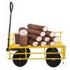 Tools cart Wagon Cart Garden cart trucks make it easier to transport firewood (Yellow colour)