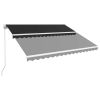 Manual Retractable Awning 157.5"x118.1" Anthracite