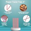 Pack of 2000 Red Paper Twist Ties 4' Long and 3/16' Red Stripes Twist Ties for Plastic Trash Bread Bags Paper Coated Ties Multi Function Strong Wire T
