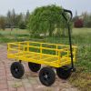 Tools cart Wagon Cart Garden cart trucks make it easier to transport firewood (Yellow colour)