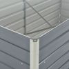 Raised Garden Bed 63"x31.5"x30.3" Galvanized Steel Gray