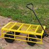 Tools cart Wagon Cart Garden cart trucks make it easier to transport firewood (Yellow colour)