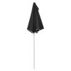 Garden Half Parasol with Pole 70.9"x35.4" Black