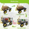 Heavy Duty Steel Garden Cart with Removable Mesh Sides to Convert into Flatbed, Utility Metal Wagon with 2-in-1 Handle and 16 in Tires, Perfect for Ga