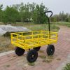 Tools cart Wagon Cart Garden cart trucks make it easier to transport firewood (Yellow colour)