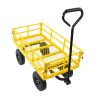 Tools cart Wagon Cart Garden cart trucks make it easier to transport firewood (Yellow colour)