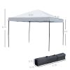 Outsunny 10' x 10' Pop Up Canopy Tent with Netting, Instant Gazebo, Ez up Screen House Room with Carry Bag, Height Adjustable, for Outdoor, Garden, Pa