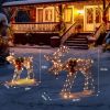 2pcs 4ft 30V 3.6W Moose Family 200LED Leather String Light Garden Moose Decoration Brown