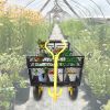 Heavy Duty Steel Garden Cart with Removable Mesh Sides to Convert into Flatbed, Utility Metal Wagon with 2-in-1 Handle and 16 in Tires, Perfect for Ga