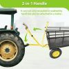 Heavy Duty Steel Garden Cart with Removable Mesh Sides to Convert into Flatbed, Utility Metal Wagon with 2-in-1 Handle and 16 in Tires, Perfect for Ga
