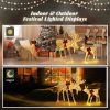 2pcs 4ft 30V 3.6W Moose Family 200LED Leather String Light Garden Moose Christmas Decoration Golden