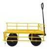 Tools cart Wagon Cart Garden cart trucks make it easier to transport firewood (Yellow colour)