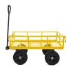 Tools cart Wagon Cart Garden cart trucks make it easier to transport firewood (Yellow colour)