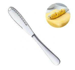 3 In 1 Stainless Steel Butter Spreader Knife Butter Curler Spreader Butter Knife (Option: 1pcs)