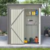 Patio 5ft Wx3ft. L Garden Shed, Metal Lean-to Storage Shed with Adjustable Shelf and Lockable Door, Tool Cabinet for Backyard, Lawn, Garden