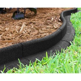 3" x 48" Black Rubber No Dig Landscape Garden Border Edging (Pack 6) (Actual Color: Black)