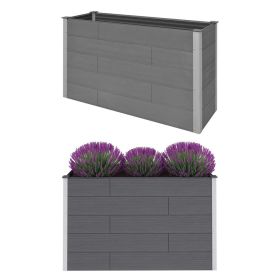 Garden Raised Bed WPC 59.1"x19.7"x35.8" Gray (Color: grey)