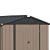 Patio 8ft x6ft Bike Shed Garden Shed, Metal Storage Shed with Adjustable Shelf and Lockable Doors, Tool Cabinet with Vents and Foundation Frame for Ba