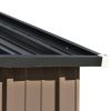 Patio 8ft x6ft Bike Shed Garden Shed, Metal Storage Shed with Adjustable Shelf and Lockable Doors, Tool Cabinet with Vents and Foundation Frame for Ba