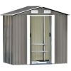 Patio 6ft x4ft Bike Shed Garden Shed, Metal Storage Shed with Adjustable Shelf and Lockable Door, Tool Cabinet with Vents and Foundation for Backyard,
