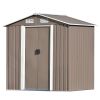 Patio 6ft x4ft Bike Shed Garden Shed; Metal Storage Shed with Adjustable Shelf and Lockable Door; Tool Cabinet with Vents and Foundation for Backyard;