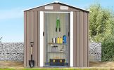 Patio 6ft x4ft Bike Shed Garden Shed; Metal Storage Shed with Adjustable Shelf and Lockable Door; Tool Cabinet with Vents and Foundation for Backyard;