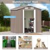 Patio 6ft x4ft Bike Shed Garden Shed; Metal Storage Shed with Adjustable Shelf and Lockable Door; Tool Cabinet with Vents and Foundation for Backyard;