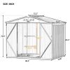 Patio 8ft x6ft Bike Shed Garden Shed, Metal Storage Shed with Adjustable Shelf and Lockable Doors, Tool Cabinet with Vents and Foundation Frame for Ba