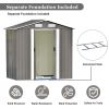 Patio 6ft x4ft Bike Shed Garden Shed, Metal Storage Shed with Adjustable Shelf and Lockable Door, Tool Cabinet with Vents and Foundation for Backyard,