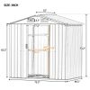 Patio 6ft x4ft Bike Shed Garden Shed, Metal Storage Shed with Adjustable Shelf and Lockable Door, Tool Cabinet with Vents and Foundation for Backyard,