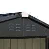 Patio 8ft x6ft Bike Shed Garden Shed, Metal Storage Shed with Adjustable Shelf and Lockable Doors, Tool Cabinet with Vents and Foundation Frame for Ba