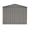 Patio 8ft x6ft Bike Shed Garden Shed, Metal Storage Shed with Adjustable Shelf and Lockable Doors, Tool Cabinet with Vents and Foundation Frame for Ba