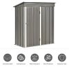 Patio 5ft Wx3ft. L Garden Shed, Metal Lean-to Storage Shed with Adjustable Shelf and Lockable Door, Tool Cabinet for Backyard, Lawn, Garden